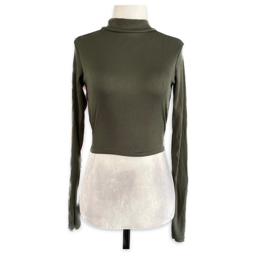 Nasty Gal Cropped Long Sleeve Open Back Tie Up